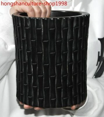 Jarrón lápiz maceta pincel herramienta caligrafía madera palo de rosa dinastía china antigua de 7"" Foto 1 de 4