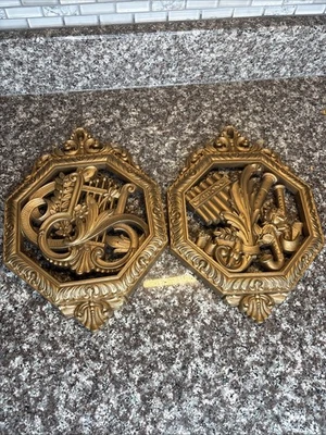 复古黄金壁挂 2 件套乐器壁挂 12 — 第 1/4 张图片