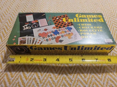 Vintage Travel Board Game- Chess, Checkers. Roulette , Dice And Poker- See... - Image 1 of 4