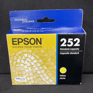 Epson 252 Yellow T252420 Ink Cartridge Genuine EXP 05/2024 - Picture 1 of 4