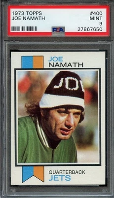 1973 Topps #400 Joe Namath PSA 9 Mint HOF New York Jets 7650 - Image 1 of 2