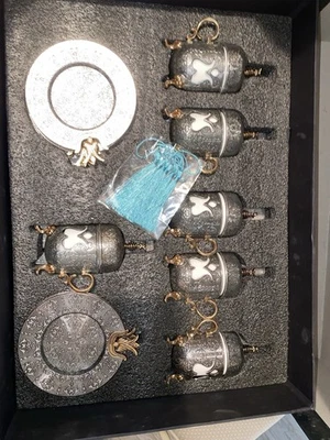 Juego de tazas de café turcas plateadas tazas tradicionales con asas tazas de café turcas Foto 1 de 2