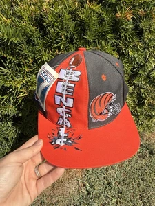 Cappello SnapBack Vintage anni 90 Nuovo con etichette Logo 7 Cincinnati Bengals Breakthrough RARO - Foto 1 di 5