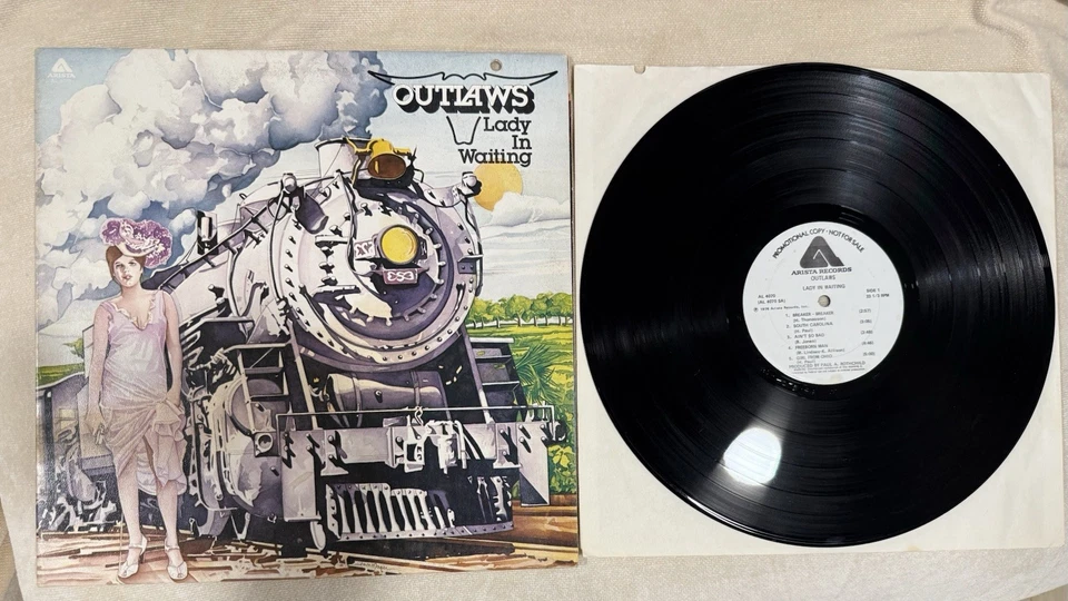 Outlaws Lady in Waiting vinyl lp 1976 Arista white label promo VG/VG Play Tested - Image 1 of 4