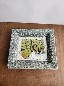 VTG. JOHN DERIAN SAFARI SERIES NY TOZAI HOME LEOPARD TRINKET TRAY - Picture 1 of 14