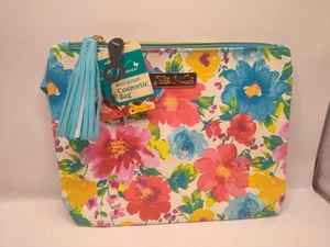 Pioneer Woman Cosmetic Bag Breezy Blossom with wrist strap tassel zipper closure - Picture 1 of 2