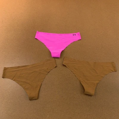 Under Armour Mujer Talla Pequeña Rosa Marrón Tanga Atlético Panty 3 Piezas Nuevo Foto 1 de 4