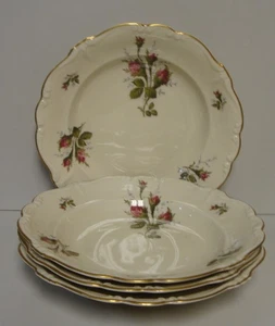 Rosenthal MOSS ROSE (POMPADOUR IVORY) Rim Soup Bowls SETS OF FOUR    BEST - Picture 1 of 3