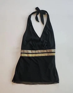 The Limited Neckholder Babydoll Top Damen Gr. M schwarz Bluse Y2K Fairy Goth Witchy - Bild 1 von 13