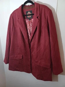 Issac Mizrahi Live Estate Women's Red Faux Suede Blazer/Jacket New No Tags 3X - Picture 1 of 17