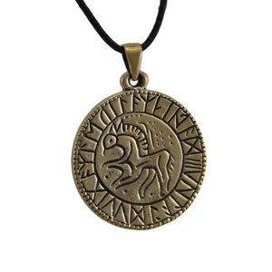 Zeckos Bronze Runen Kreis Anhänger Halskette - Bild 1 von 3