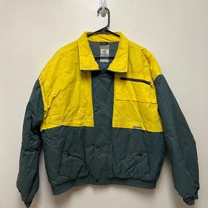 VTG Authentic Colmar Sportwear Mens US38 Med Ski Coat Yellow Gray Made in Italy - Picture 1 of 6