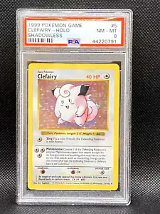 PSA 8 Clefairy Holo Shadowless Base Set 1999 Pokemon Card #5 1999 - Picture 1 of 2