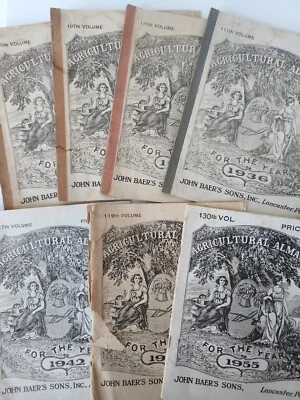 VTG Agricultural Almanac Lot of 7 1930s 40s, 50s John Baer's Sons Lancaster, PA - Image 1 of 4