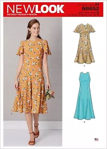 Vestido New Look Patrón Costura 6652 R10531 Ajuste y Acampanado Misses Talla 10-22 - Imagen 1 de 7