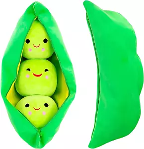 Giant Peas in a Pod Plush Toy Pea Pod Pillow Cute Pea Stuffed Toys Plant Doll Va - Picture 1 of 12