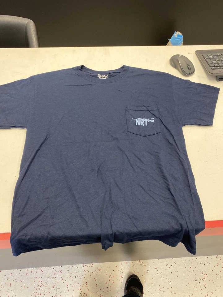 Camiseta de tiro de manga corta para hombre azul marino talla grande Foto 1 de 3