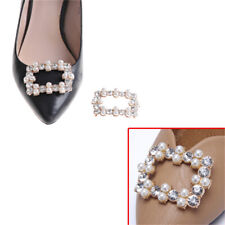 1PC Shoe Clips Rhinestones Metal Faux Pearl Bridal Prom Shoes Buckle Decor B.H4