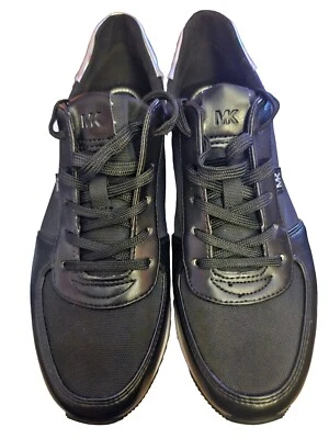 Michael Kors Womens Black Fashion Sneaker Size 7.5 M New In Box. Silver Accents - Image 1 of 4