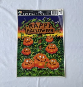 Color Clings Happy Halloween Window Clings Pumpkin Patch Vintage Y2K 2001 - Picture 1 of 4