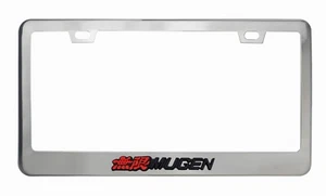 Black Red 3D mugen Emblem Chrome Stainless License Plate Frame Rust Free - Picture 1 of 1