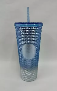 NUEVO vaso Starbucks Blue Icle Ombre degradado bling tachonado 24 oz Venti - Imagen 1 de 2