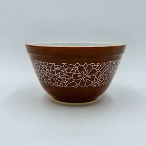 Pyrex Rührschüssel 401 Woodland Floral 750 ml dunkelbraun Vintage 1978-83 - Bild 1 von 9