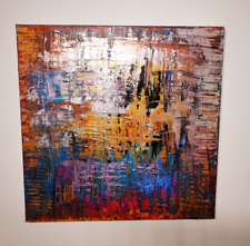 Gallery Canvas: Original Abstract Metallic (See Video) Acrylic Painting 20x20