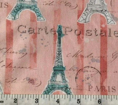 Lighthearted in Paris - Tela de edredón rosa melocotón - Cuarto de grasa Foto 1 de 2