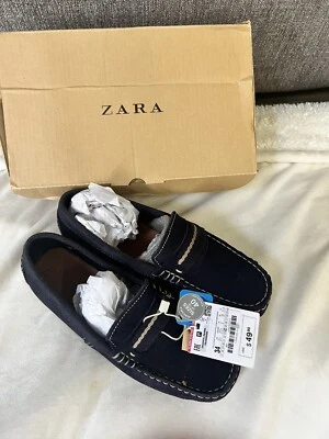 New Zara Kids Boy SuedeLoafer Navy Blue 4505/731 SIZE USA 2.5 EU 34 #K72 - Image 1 of 4