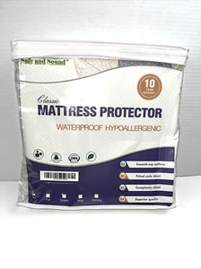 Safe and Sound Twin Size Fitted Mattress Protector, Waterproof, hypoallergenic - Picture 1 of 3