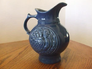 McCoy Pitcher, Royal Blue, Turkey Cameo, 2 Quart, 1960's ,Vintage EUC Party - Picture 1 of 12