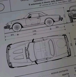 FIAT 124 SPIDER 124 DS 2000 132C3.031 COPIA SCHEDA OMOLOGAZIONE 1981 ASI  - Imagen 1 de 7