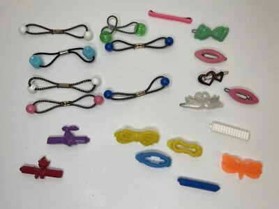 Lot of 21 Vtg Hair Barrette Clips Snap Tight Knocker Ball Hair Ties 80’s 90's - Image 1 of 4