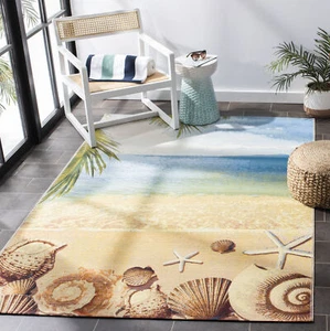 Safavieh Barbados Indoor/Outdoor Collection Gold / Blue Area Rugs - BAR555A - Picture 1 of 17