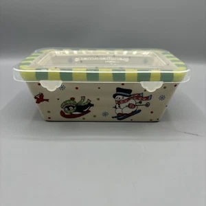 Temp-tations Mini 12 oz Stoneware Loaf Pan Holiday Pattern - Picture 1 of 10