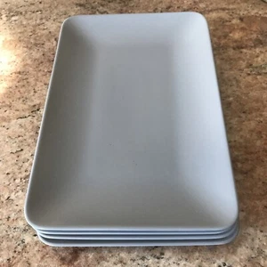 IKEA Dinera Rectangular Plates 4 Grey  Matte 8” X 11 3/4” - Imagen 1 de 4
