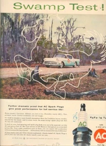 1957 AC Spark Plugs Magazine Ad Swamp Test Free Shipping - Picture 1 of 1