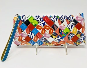 Nahui Ollin Candy Wrapper Wristlet Clutch Purse Zipper Colorful Jolly Rancher - Picture 1 of 16