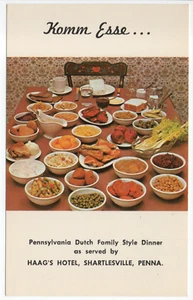 Haag's Hotel Restaurant Pennsylvania Dutch Dinner Shartlesville PA 1964 Postcard - Bild 1 von 9