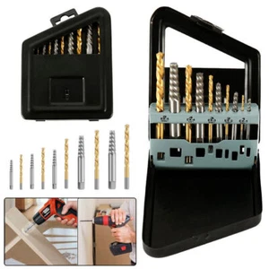 10Pcs Cobalt Left Hand Drill Bit Broken Bolt Damaged Screw Extractor Case NEW - Picture 1 of 12