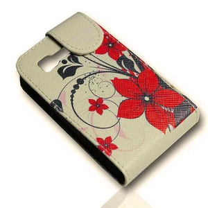 Design 2 Flip Tasche Cover Case Handy Hülle Etui für Samsung S5220 S5222 Star 3 - Picture 1 of 10