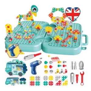 Magic Montessori Juego Caja de Herramientas Niños Mosaico y Tornillo Kit de Construcción (Dinosaurio) - Imagen 1 de 12
