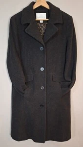 Jaclyn Smith 60% Wool Fitted Pea Coat Charcoal Gray Mid Length Women's Size L - Picture 1 of 12