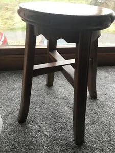 vintage oak stool - Picture 1 of 4