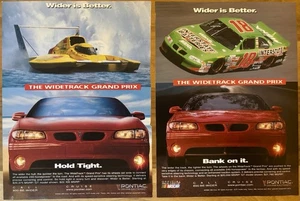 1999 Pontiac Wide Track Grand Prix NASCAR / Boat Racing - Lot of 2 Print Ads - Picture 1 of 3