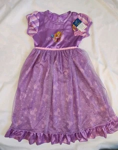 NWT Disney Princess Nightgown Tangled Rapunzel Fancy Sparkly Night Dress Sz 6 - Picture 1 of 7