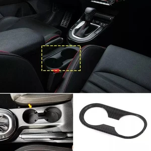 For Kia Forte 2019-2021 Carbon Fiber Central Console Water Cup frame Cover Trim - Picture 1 of 6