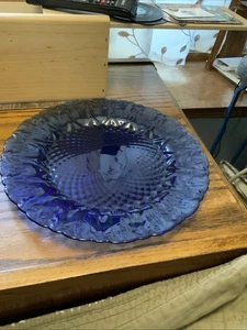Set Of 4 VTG Avon Royal Sapphire Cobalt Blue 10.5" Dinner Plates - Picture 1 of 2