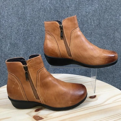 Botas Propet para mujer 10 EEEE Waverly informales cremallera lateral botín al tobillo WFX085L marrón Foto 1 de 4